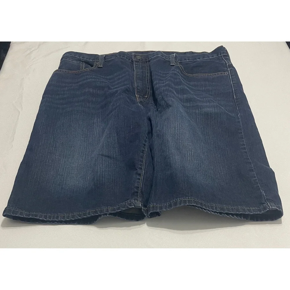 Levis 569 Loose Straight Denim Shorts Mens 40 Dark Wash Blue Indigo Jean Shorts